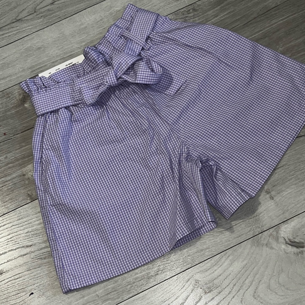 Uniqlo High Waist Purple Shorts with Adjustable Belt